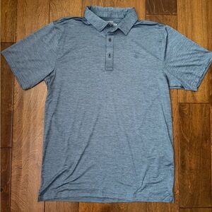 AriatTEK Fitted Polo Shirt Men's Med UPF 45 Short Sleeve, Slate Blue Heathered